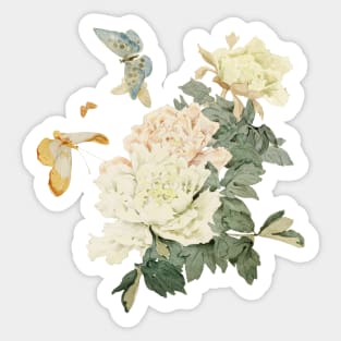 Watercolor peony flower Sticker